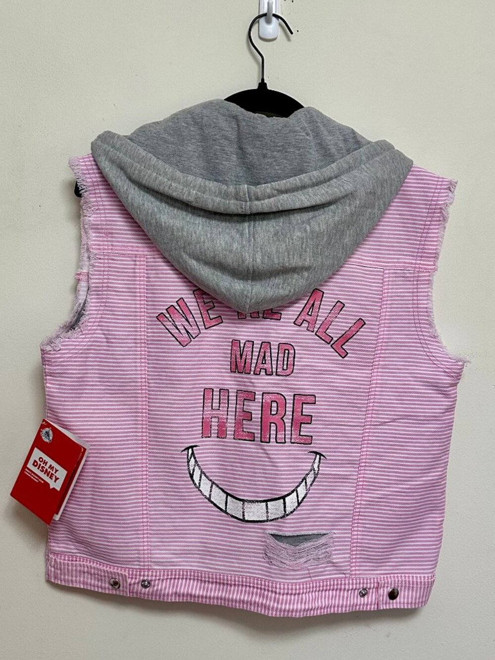 Disney Oh My Disney Alice in Wonderland Cheshire Cat Hooded Vest M NWT